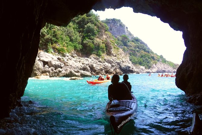 Amalfi Coast Kayak Tour: Explore Caves, Arches & Hidden Beaches - Paddling west past Amalfi’s beaches
