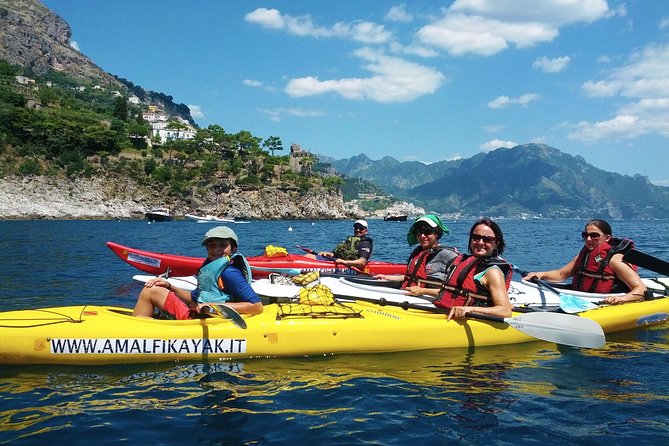 Amalfi Coast Kayak Tour: Explore Caves, Arches & Hidden Beaches - Entering the red and green Runghetiello Grotto