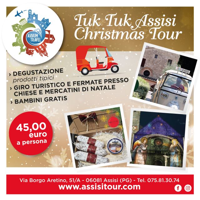 Assisi: Panoramic Tuk Tuk Tour - Piazza del Comune and the Roman Temple of Minerva