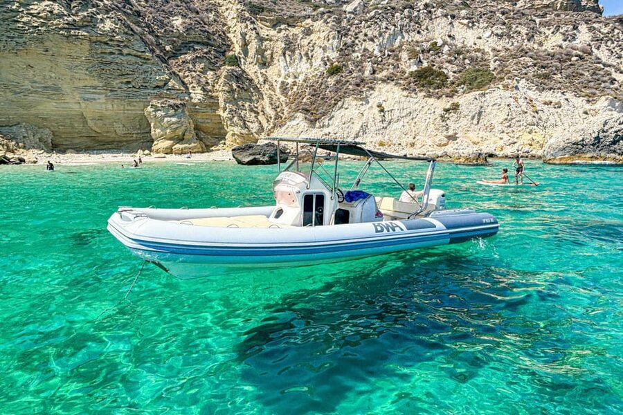 Cagliari: Zodiac Boat Tour, 3-4 SwimStops, Wine & Snorkeling - Cala Fighera: cliffs, photographs, and clear water