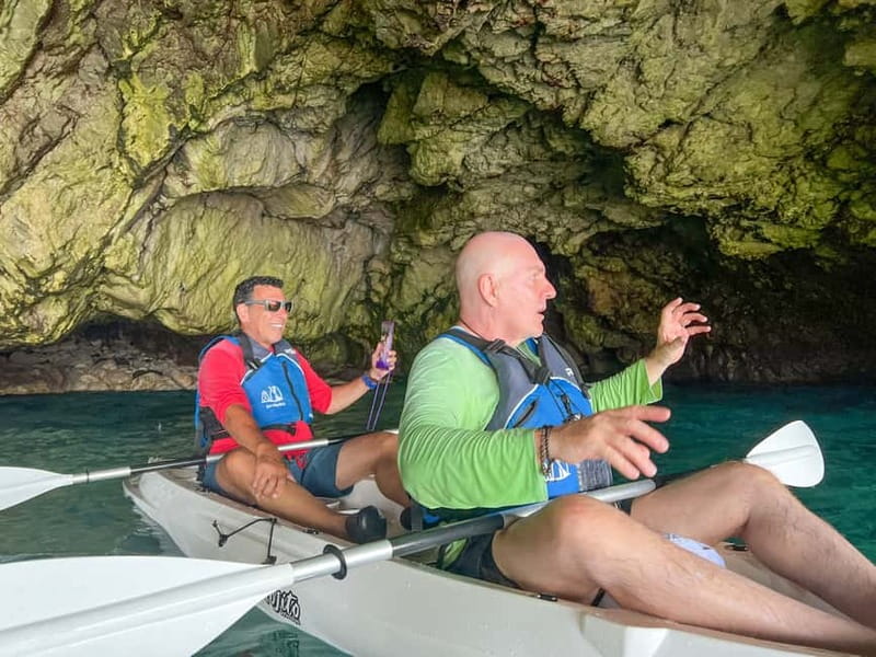 Capri: Caves and Beaches Kayaking Tour with GoPro Photos - Via Krupp and Capri’s cliffside views