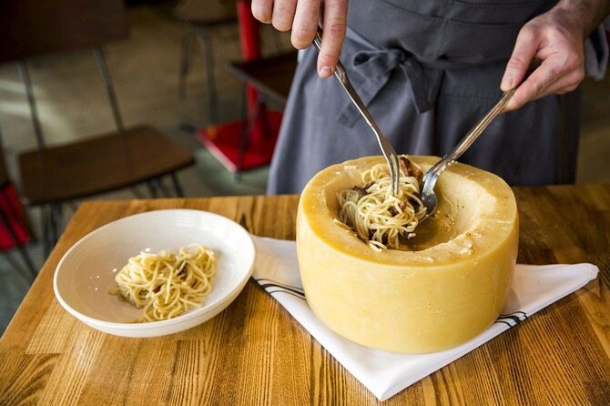 Florence: Flambé Cheese Wheel Truffle Pasta Class & Tiramisù - Making two pasta types from top-quality flour