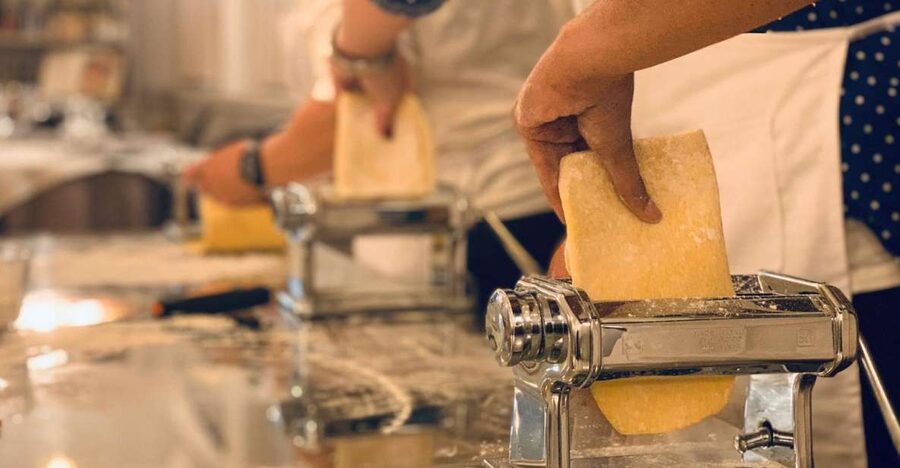 Florence: Pasta & Tiramisu Cooking Class with Unlimited Wine - Sitting Down to Eat What You Made