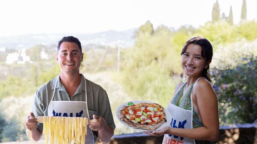 Florence: Pizza and Gelato Class at a Tuscan Farmhouse - Kneading dough and choosing toppings