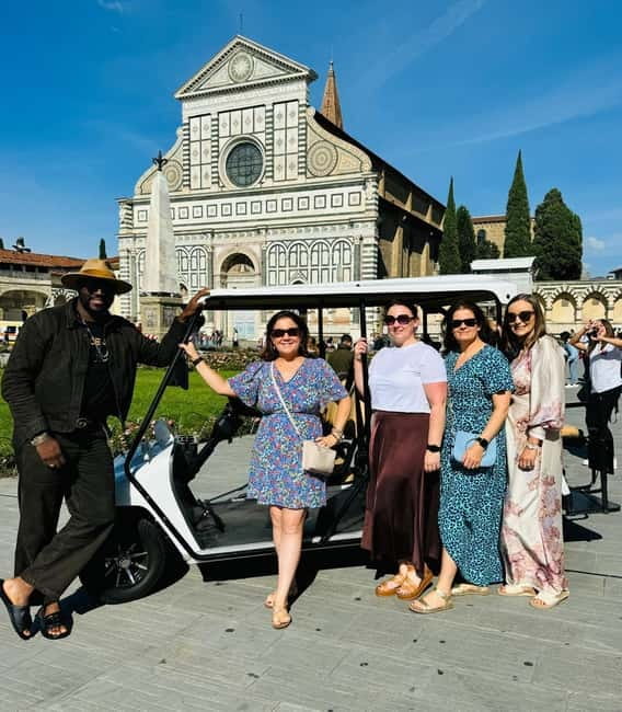 Florence: Private Electric Mini Car Tour with Local Guide - The Uffizi and Ponte Vecchio from the street