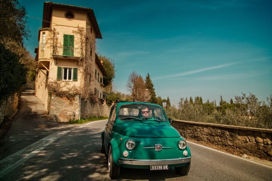 Florence Wine Tasting and Tuscan Lunch in a Vintage Fiat 500 - Cruising from Florence into the Tuscan hills