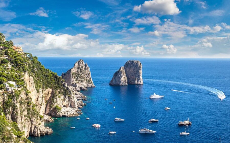 From Amalfi: Capri Island Boat Tour with Snorkeling & Drinks - Li Galli and the approach to Capri