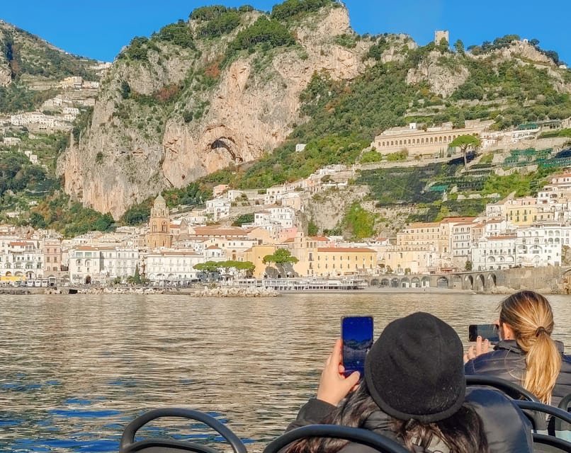 From Amalfi: Coast & Furore Fjord Boat Tour with Swim Break - Praiano and the return along the coast