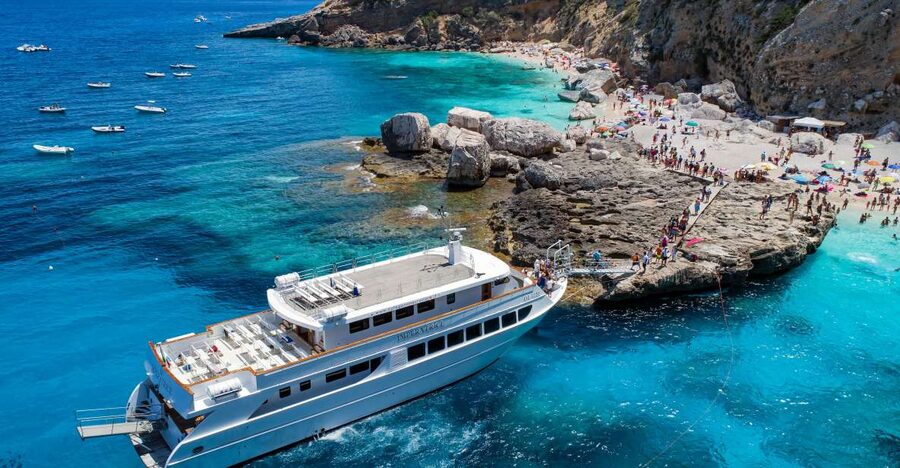 From La Caletta or Orosei: Gulf of Orosei Cruise - The Imperatrice boat and life onboard