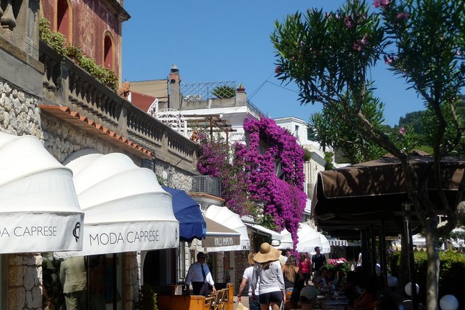 From Naples: Capri and Anacapri Small Group Tour + Ferry - Capri town and the little theater of the piazzetta
