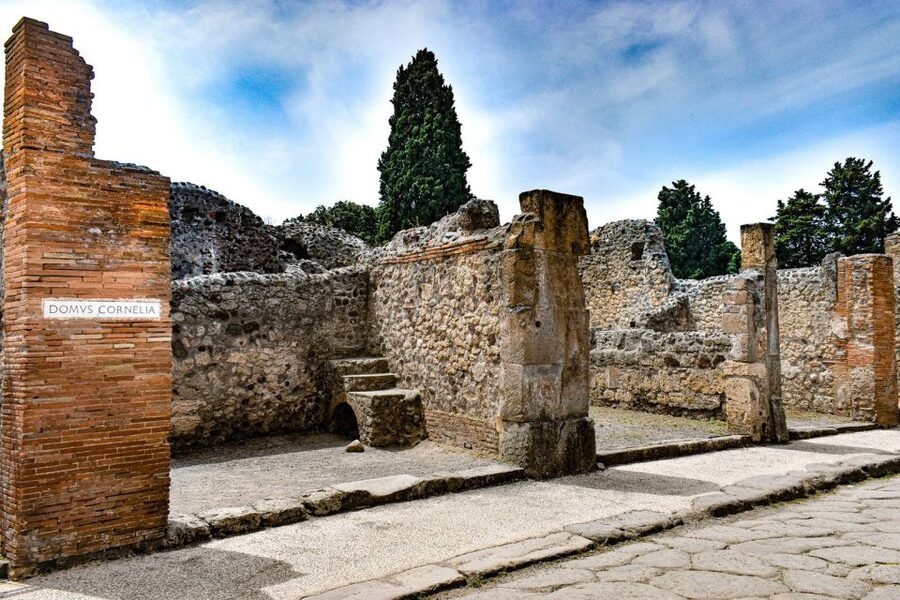 From Naples: Ruins of Pompeii - The ancient shopping street, bakeries, and pizzerias