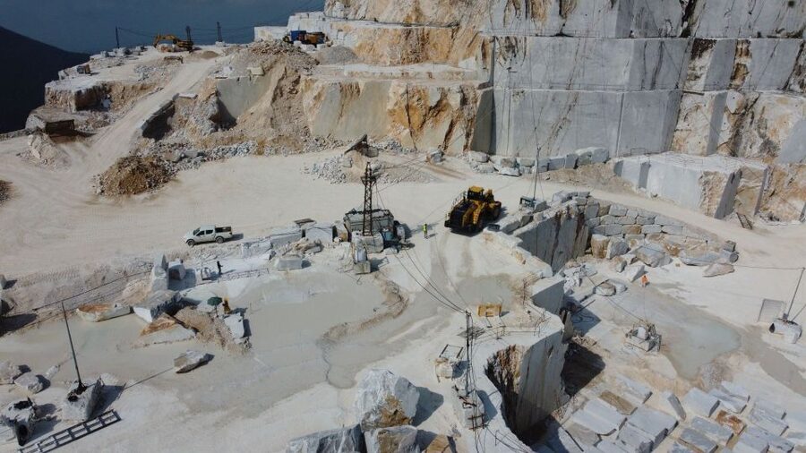 From Tuscany Carrara: Marble Quarries Tour by Jeep - Open quarries and the white cuts in the mountain