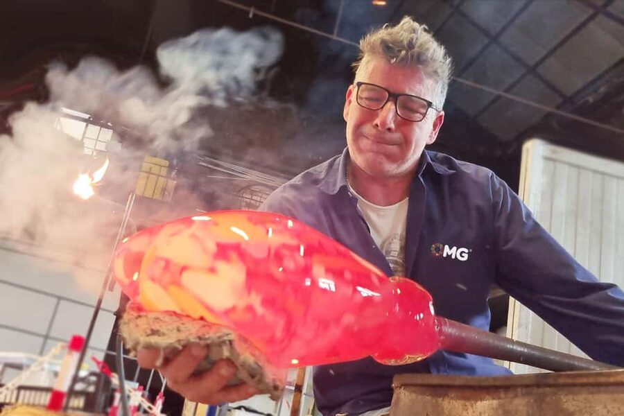Glass Blowing Show Visit Murano Glass Factory & Showroom OMG - Watching a vase take shape through glassblowing