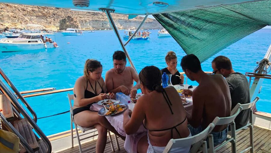 Lampedusa: Yacht excursion, swimming stops and typical lunch - Tabaccara before the crowds arrive