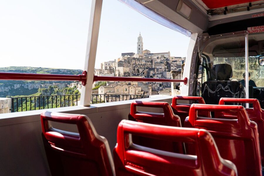 Matera: Open Top Bus Tour with Entrance to Casa Grotta - Piazzetta Pascoli and the first Sassi view