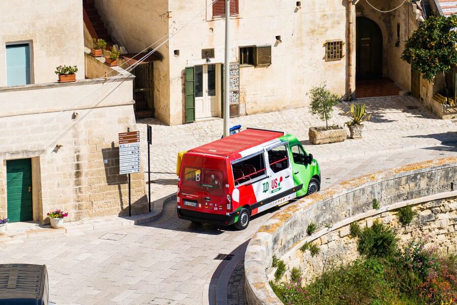 Matera: Open Top Bus Tour with Entrance to Casa Grotta - Piazza Vittorio Veneto and the two faces of Matera