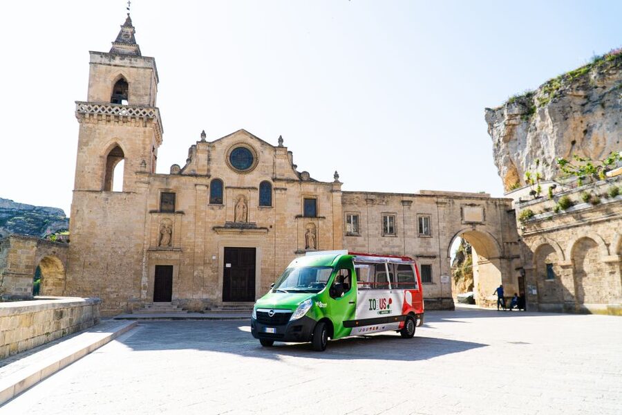 Matera: Open Top Bus Tour with Entrance to Casa Grotta - Sant’Agostino and the view toward the canyon