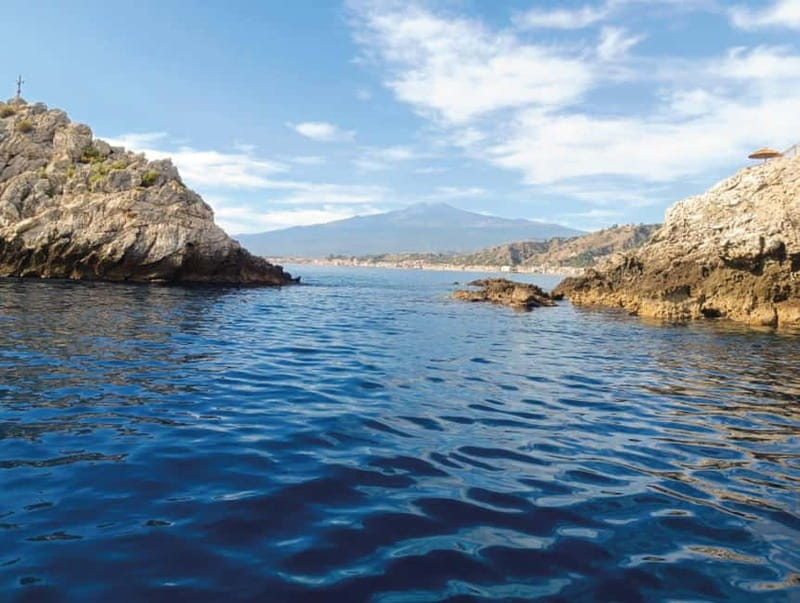 Naxos: Isola Bella, Blue Grotto, & Mazzarò Bay Boat Tour - The Faraglioni of Capo Taormina up close
