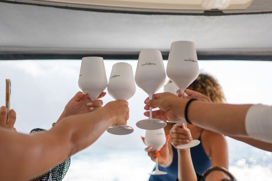 Positano: Shared Sunset Cruise - Leaving Positano for Praiano