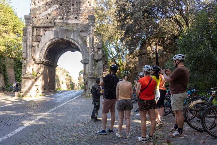 Rome:Appian Way E-bike Tour with Catacombs, Aqueducts & Food - Riding past Maxentius and Cecilia Metella