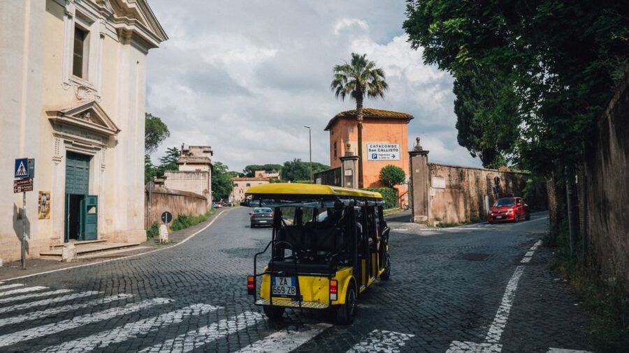 Rome: Appian Way Golf Cart Tour with Roman Catacombs Entry - Tomb of Cecilia Metella and the ancient roadside