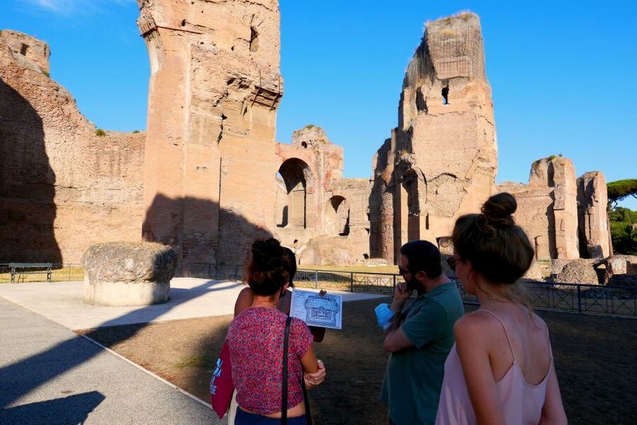 Rome: Caracalla Baths & Circus Maximus — Private or Shared - Walking to Circus Maximus