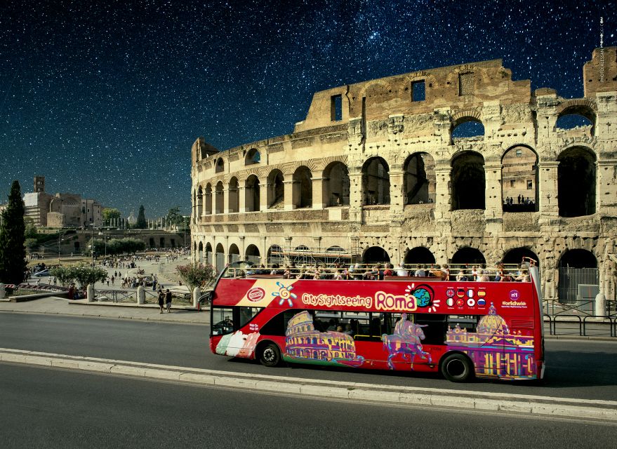 Rome: City Highlights Open-Top Bus Night Tour - Spanish Steps and Piazza Navona show Rome’s evening mood