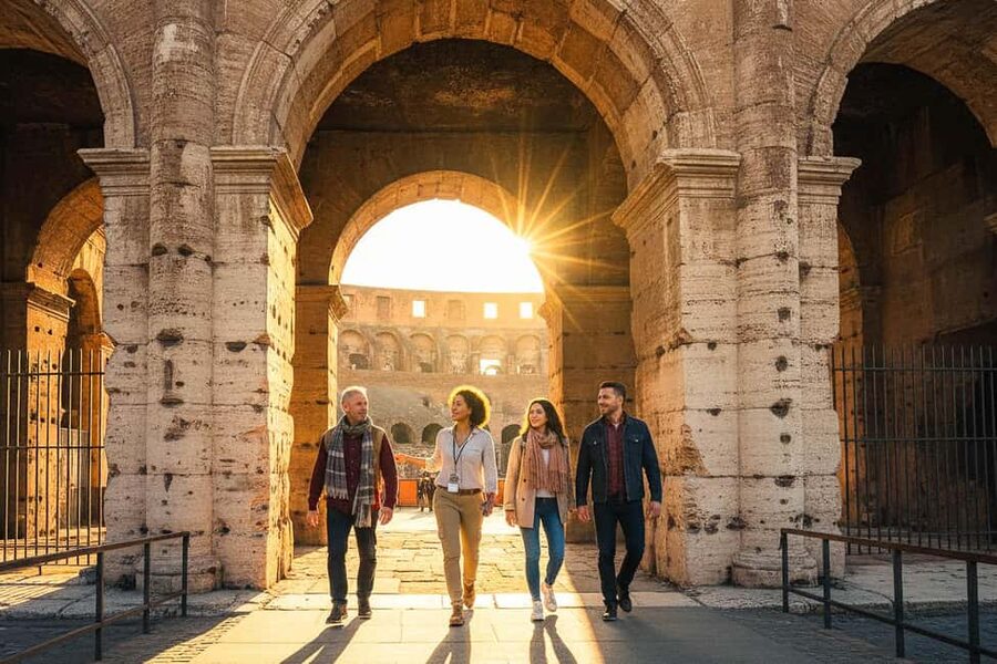 Rome: Colosseum Arena Twilight Tour & Imperial Forum Visit - Walking Via dei Fori Imperiali after the Colosseum