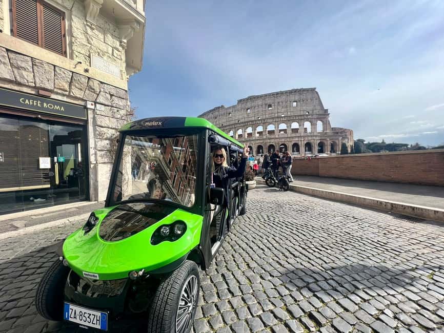 Rome: Golf Cart Tour with Artisanal Gelato Tasting - The Colosseum and Arch of Constantine