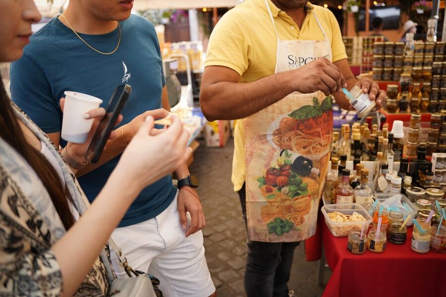 Rome: Guided City Food Tour by Vespa and Tastings - Meeting the red Vespas at Caffe Roma
