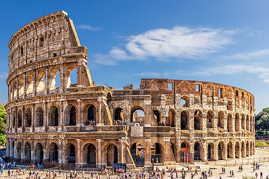 The Colosseum seen from the Via dei Fori Imperiali