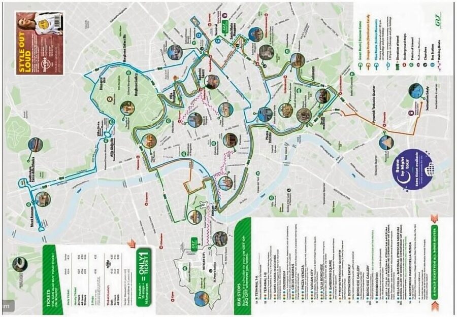 Rome:Hop-On Hop-Off Panoramic Open Bus Ticket 3 Circuits x 1 - Piazza Venezia and the Baroque Center