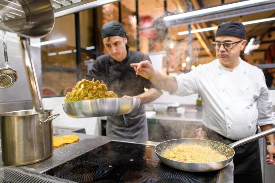 Rome: Roman Master Chef Cooking Class with Wine - Eating inside a Roman restaurant