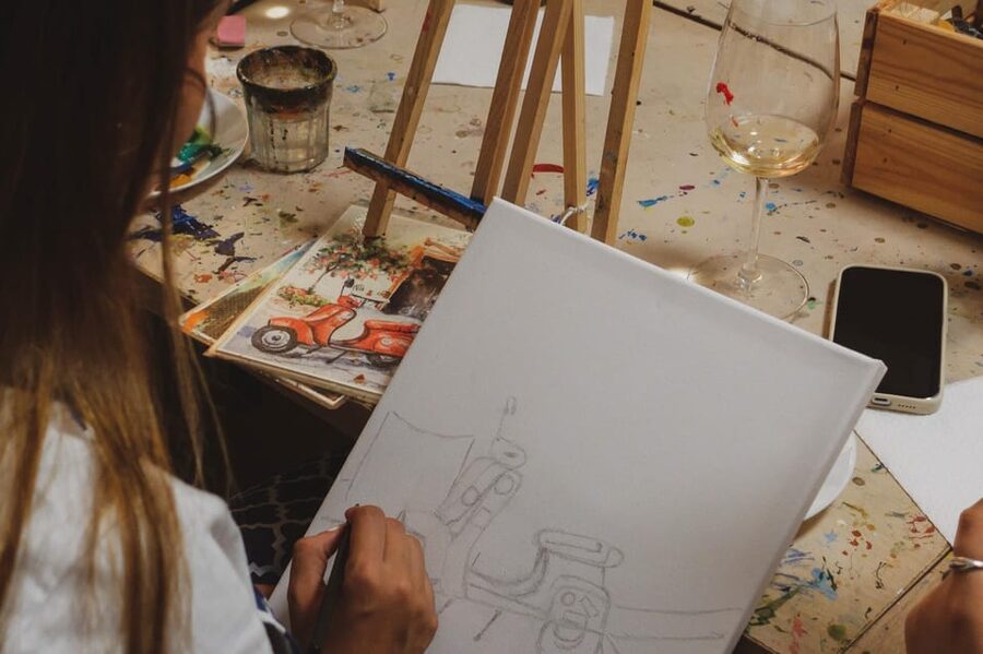 Rome: Tipsy Painting Class with Fine Wine and Arts - What you take home from Rome