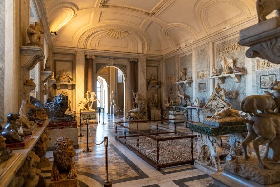 Rome: Vatican Museums, Sistine Chapel, and Basilica Tour - Pine Cone Courtyard and the first look at Vatican City