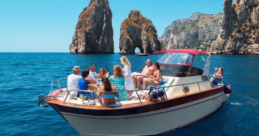Sorrento: Capri and Blue Grotto Boat Cruise with Drinks - Along the Sorrento Coast before Capri