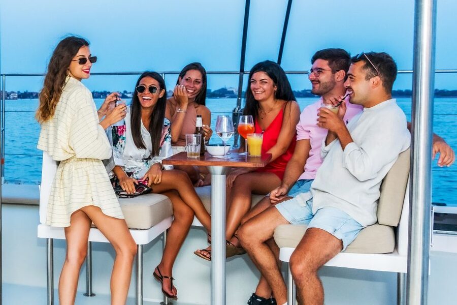 Venice: Catamaran Sunset Jazz Cruise with Aperitivo - Aperitivo, cicchetti, and the drink policy