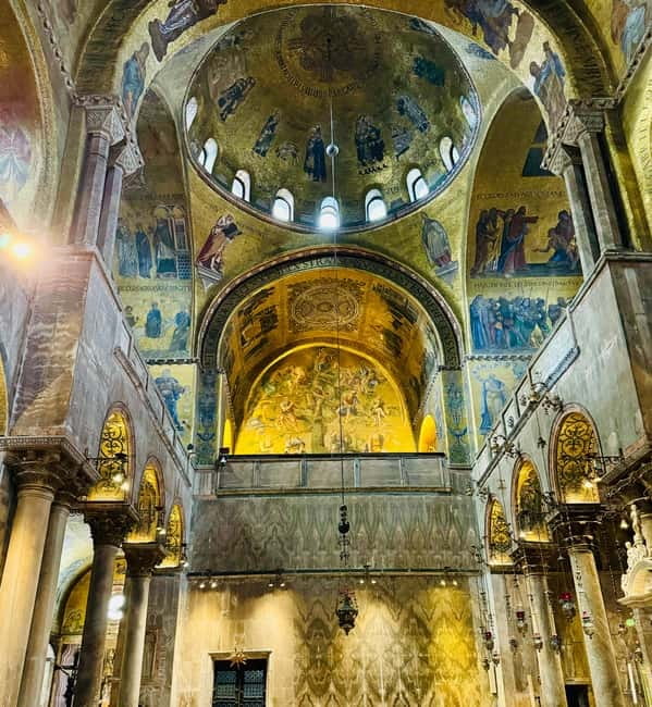 Venice: St. Mark's Basilica, Terrace, and Pala d’Oro Entry - Inside the basilica: gold mosaics and controlled movement